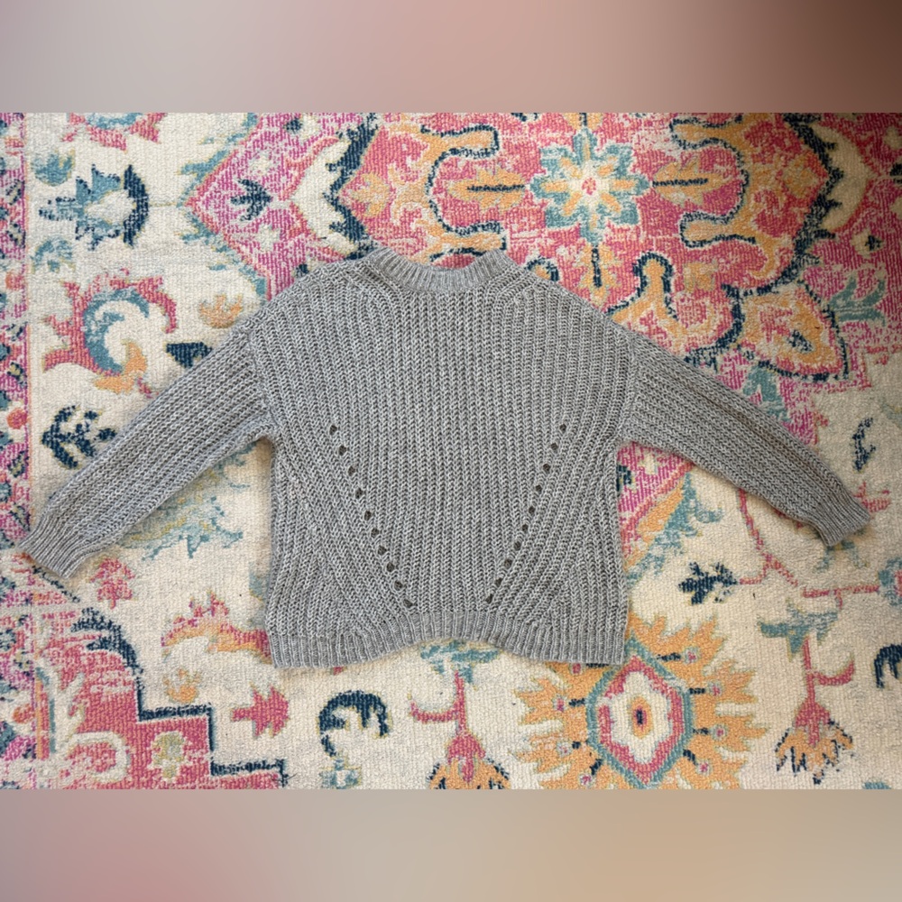 American Eagle Grey Knit Sweater Small